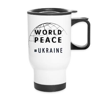 World Peace Symbol World Peace Ukraine Russia - Thermal mug with handle - white - Front
