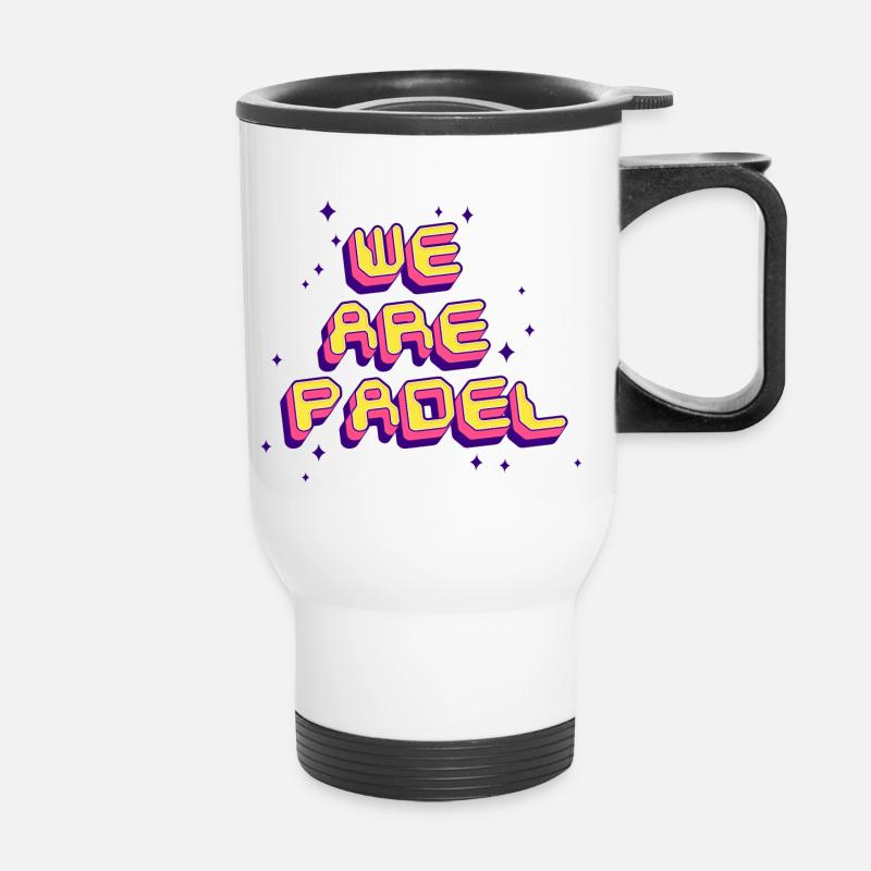 Padel - Gift for padel player - Thermal mug with handle - white