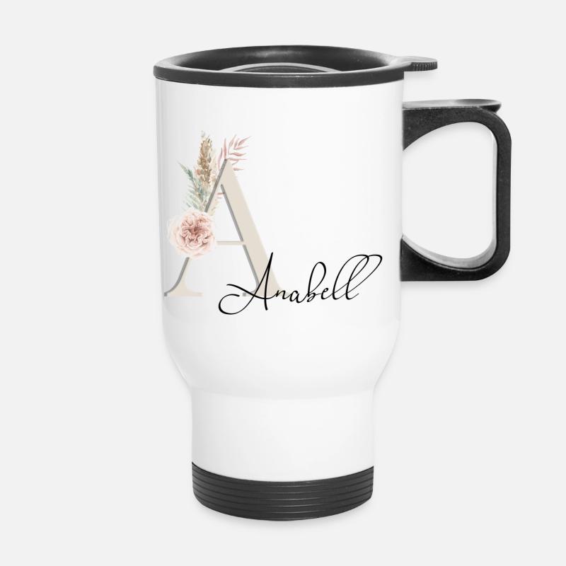 Annabell Name Boho - Thermobecher mit Tragegriff - Weiß
