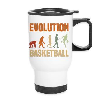 Basketball Evolution From Monkey To Men BBall - Tasse isotherme avec poignée - blanc - Devant