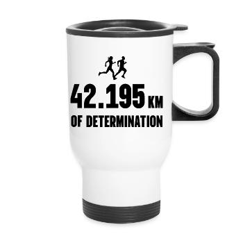 Marathon - 42,195 km de détermination - Tasse isotherme avec poignée - blanc - Devant
