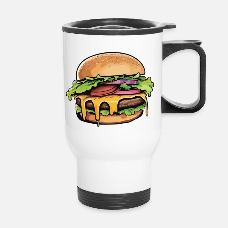 hamburger - Thermal mug with handle - white