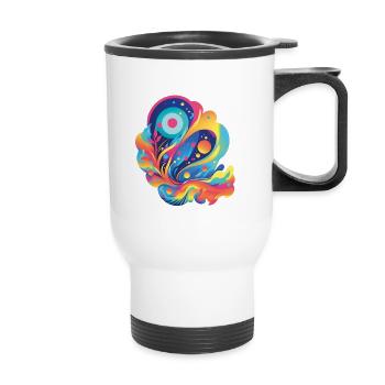 Creative Expression: The Magic of Colorful Shapes - Thermal mug with handle - white - Front
