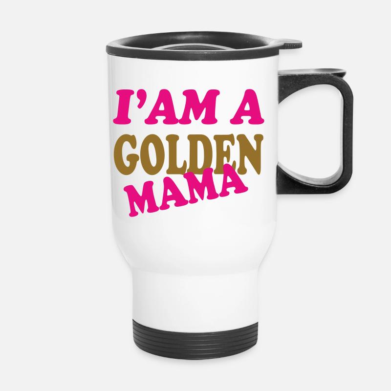GOLDEN MAMA - Thermal mug with handle - white