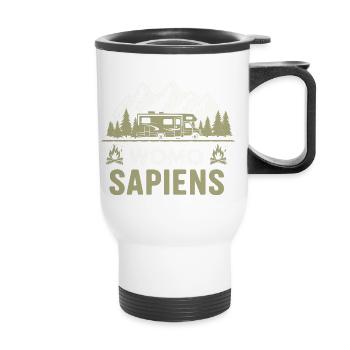 Womo Sapiens - Thermobecher mit Tragegriff - Weiß - Vorne