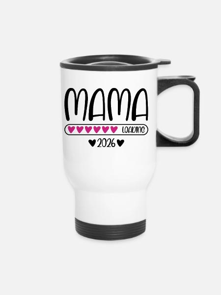 Mama 2026 loading - Thermobecher mit Tragegriff - Weiß