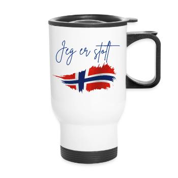 Norwegen - Thermobecher mit Tragegriff - Weiß - Vorne