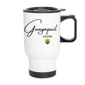 Elegantes Design Guayaquil, ecuadorianischer Stolz - Thermobecher mit Tragegriff - Weiß - Vorne