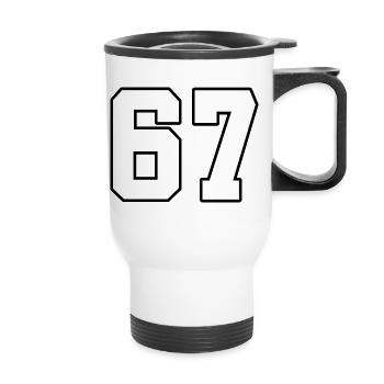 67 Minimalist Trend Design - Thermal mug with handle - white - Front