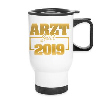 2019 - Thermal mug with handle - white - Front