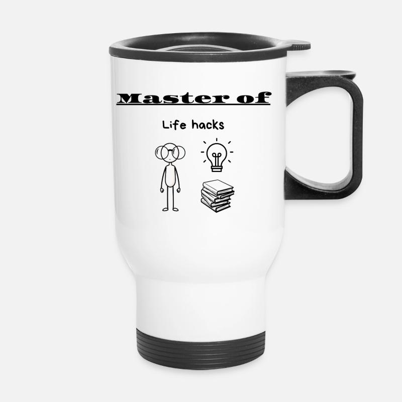 Master of Life hacks - Thermal mug with handle - white