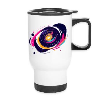 Motif de la galaxie tourbillonnante de couleurs dans l’espace extra-atmosphérique - Tasse isotherme avec poignée - blanc - Devant