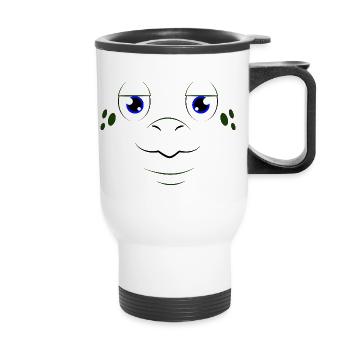 Cute Turtle Face Animal Costume Sea Turtle - Thermal mug with handle - white - Front