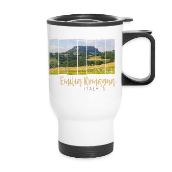 Emilia-Romagna in Italien Panorama Souvenir - Thermobecher mit Tragegriff - Weiß - Vorne
