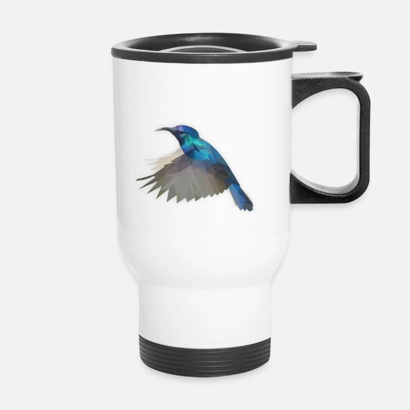 LowPoly "colibri" - Tasse isotherme avec poignée - blanc