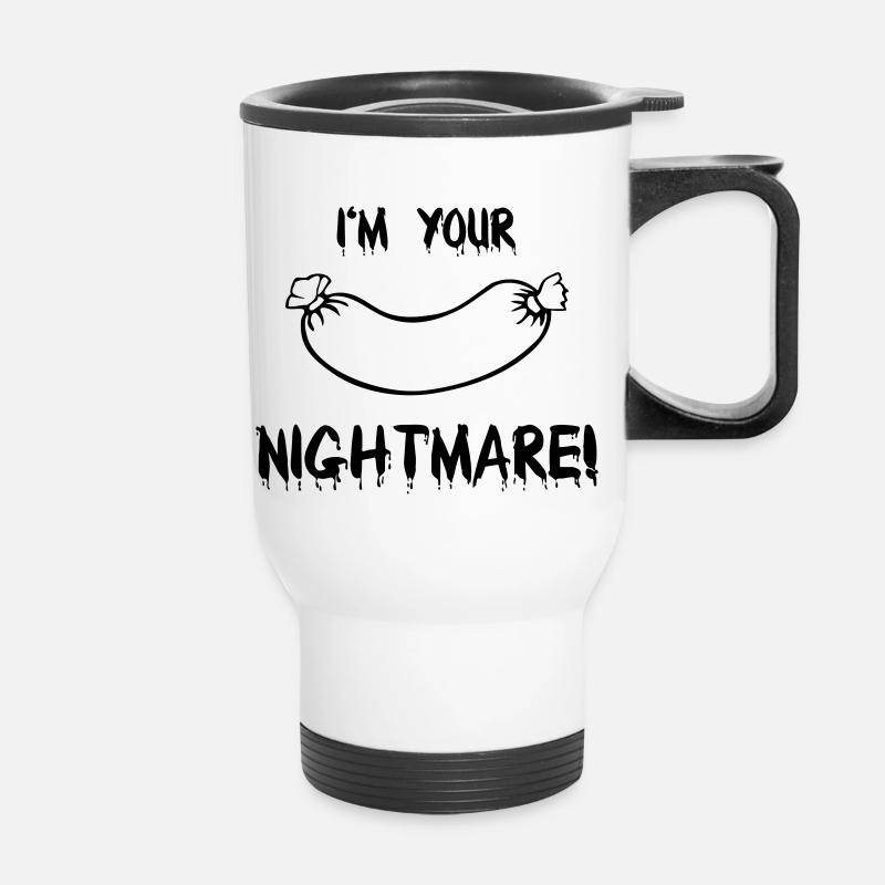 Wurst Albtraum Nightmare - Thermobecher mit Tragegriff - Weiß