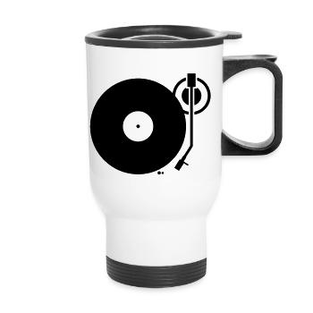 DJ Turntables Turntable Tonearm Record - Thermal mug with handle - white - Front