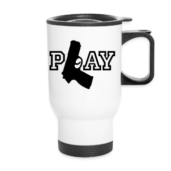 Play - Thermobecher mit Tragegriff - Weiß - Vorne