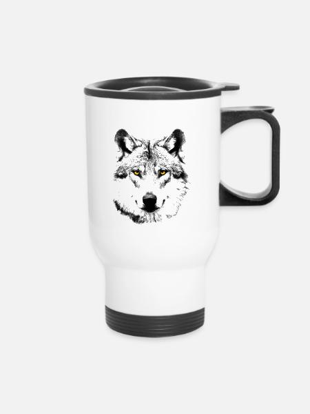 Wolf - Thermobecher mit Tragegriff - Weiß