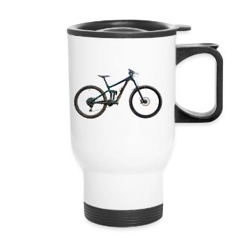 Mountainbike - Thermobecher mit Tragegriff - Weiß - Vorne