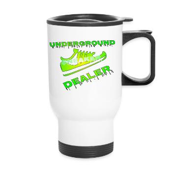 shoe salesman - Thermal mug with handle - white - Front
