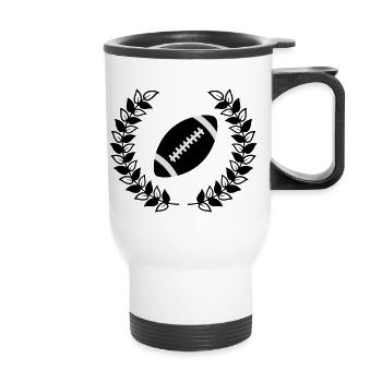 Football - Thermobecher mit Tragegriff - Weiß - Vorne