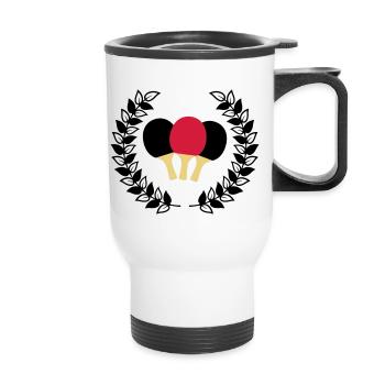 table tennis bats wreath - Thermal mug with handle - white - Front