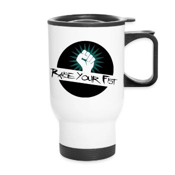 Raise Your Fist For Angerfist - Thermal mug with handle - white - Front