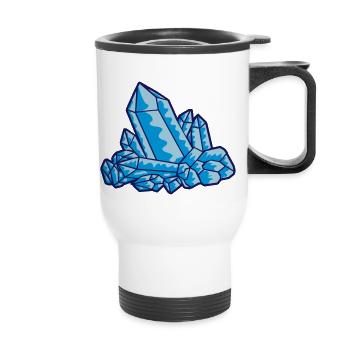 Cristal gemme bleu - Tasse isotherme avec poignée - blanc - Devant