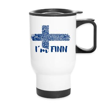 Je suis FINN - je suis finlandais - Tasse isotherme avec poignée - blanc - Devant