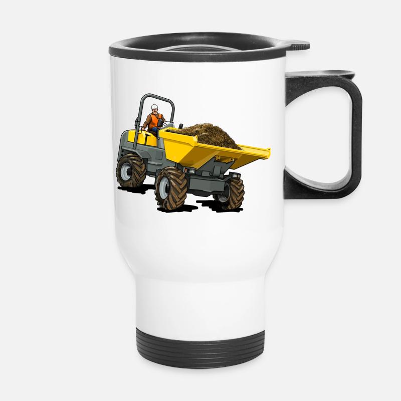 Dumper, benne avant - Tasse isotherme avec poignée - blanc