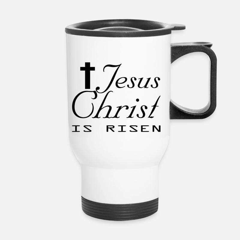 Jesus Christ Gott God - Thermobecher mit Tragegriff - Weiß