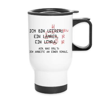 Ich bin Lehrer! (schwarz) - Thermobecher mit Tragegriff - Weiß - Vorne