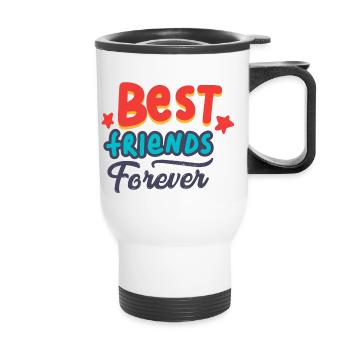 Meilleurs ami - Tasse isotherme avec poignée - blanc - Devant