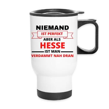 Hesse Hessen hesse hessen Spruch humor lustig - Thermobecher mit Tragegriff - Weiß - Vorne