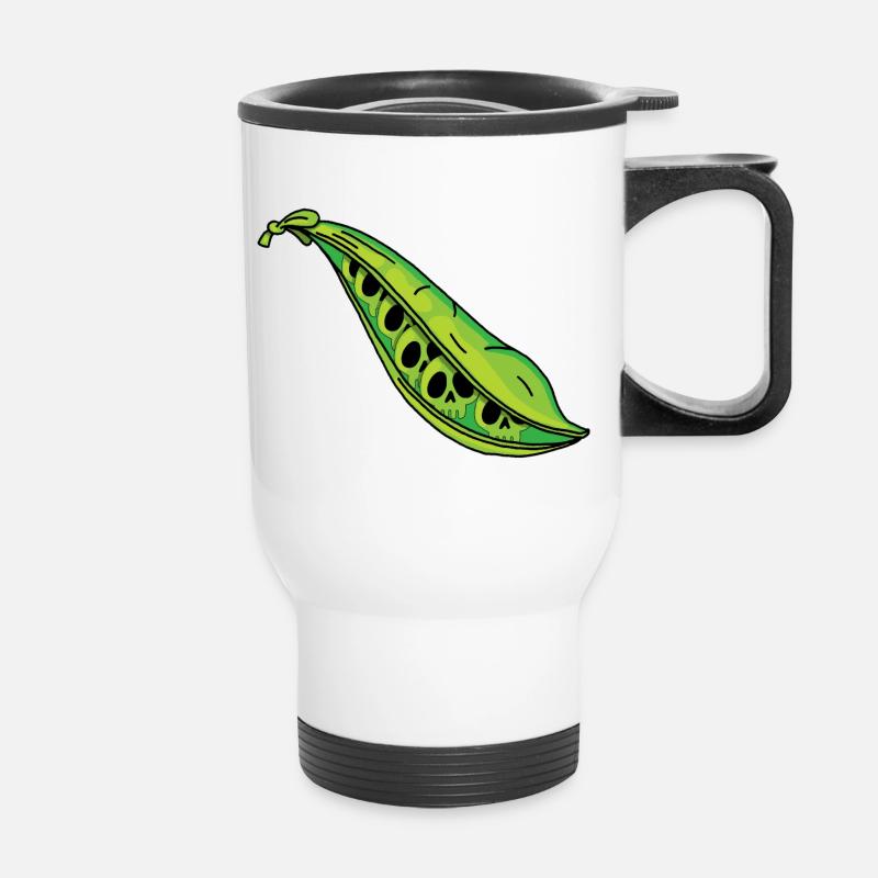 Crâne petits pois - Tasse isotherme avec poignée - blanc