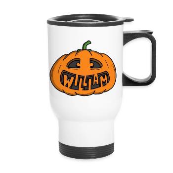 William Halloween Pumpkin - Thermal mug with handle - white - Front