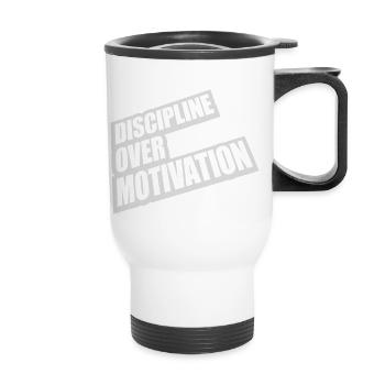 Citation de discipline sur la motivation - Tasse isotherme avec poignée - blanc - Devant