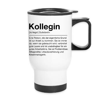 Kollegin - Thermobecher mit Tragegriff - Weiß - Vorne