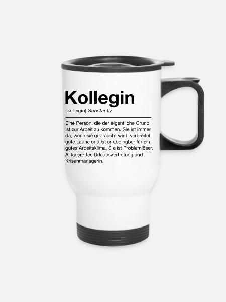 Kollegin - Thermobecher mit Tragegriff - Weiß