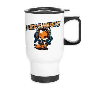 Renard musical - Tasse isotherme avec poignée - blanc - Devant