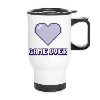 Game Over Coeur violet - Tasse isotherme avec poignée - blanc - Devant