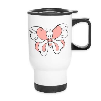 Papillon coloré > Graphique vectoriel - Tasse isotherme avec poignée - blanc - Devant