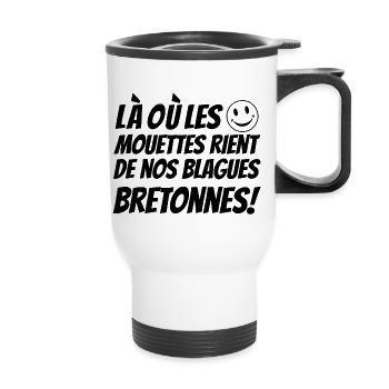 blagues bretonnes,cadeaux humoristique,Humour BZH - Tasse isotherme avec poignée - blanc - Devant