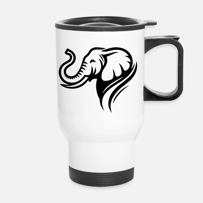 Elephant - Thermal mug with handle - white