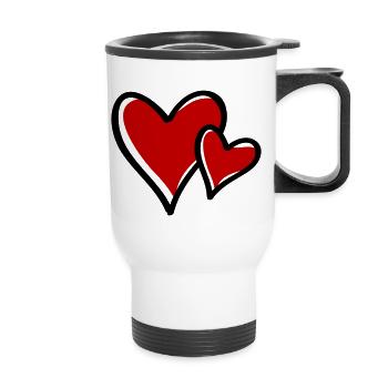 Heart Heart 2 - Thermal mug with handle - white - Front