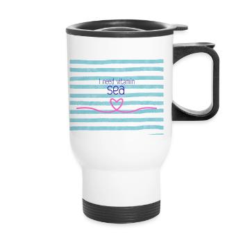 J’ai besoin de vitamine mer - Tasse isotherme avec poignée - blanc - Devant