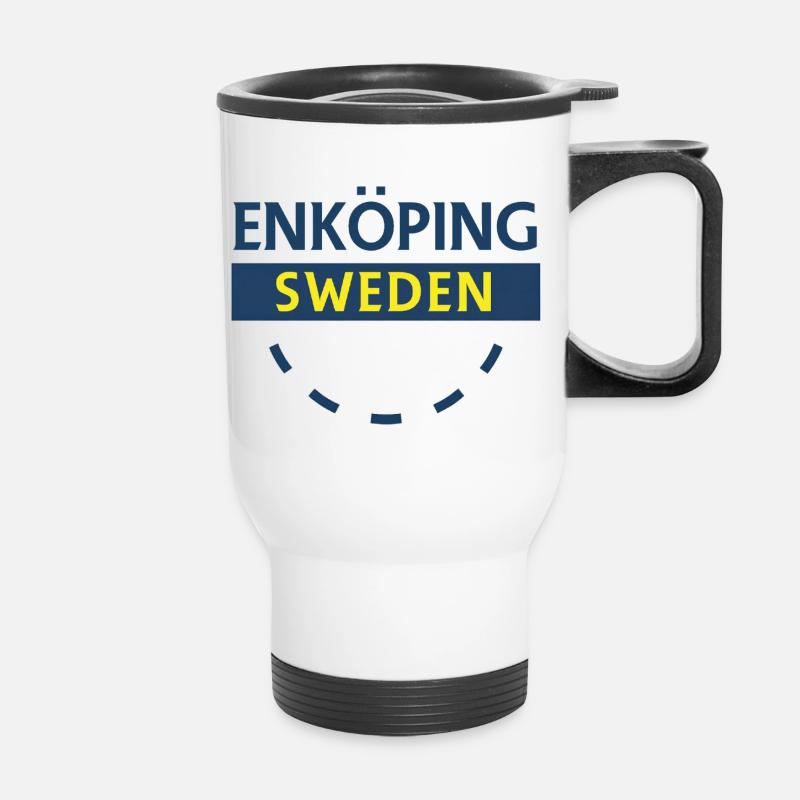 Enköping Suède Emblème - Tasse isotherme avec poignée - blanc