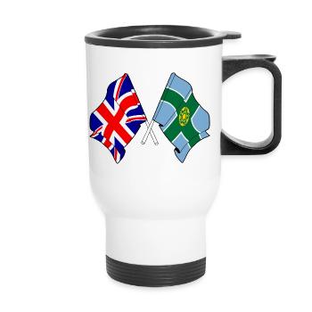 Derbyshire & Great Britain - Thermal mug with handle - white - Front