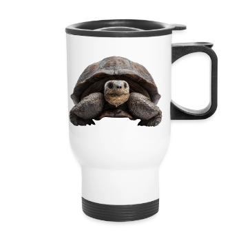 Tortue – calme, force, constance - Tasse isotherme avec poignée - blanc - Devant